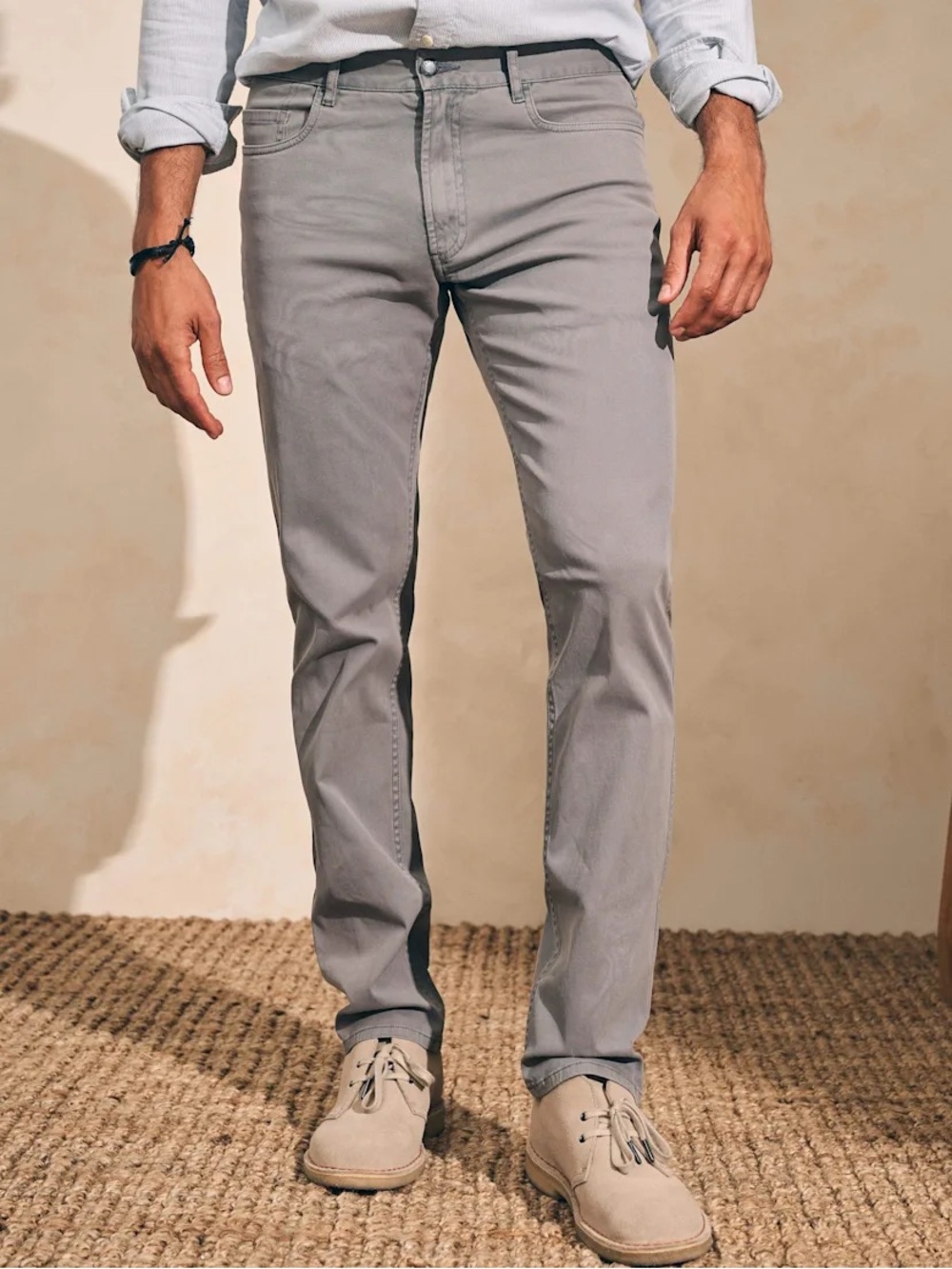 Faherty Comfort Twill 5-Pocket Pants - Rugged Gray - 34
